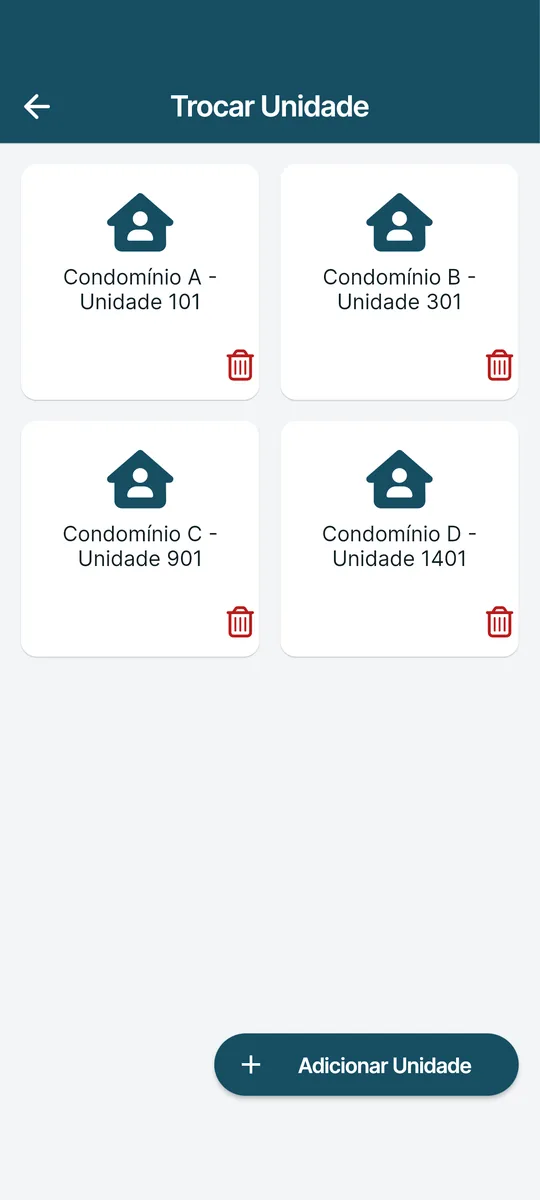 Troca de unidade e condomínio