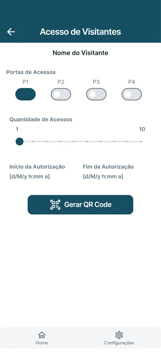 Geração de QR Code para visitante