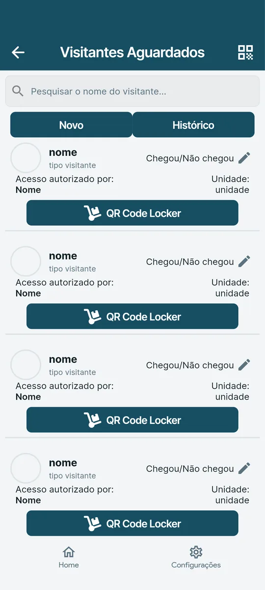 Lista de visitantes aguardados